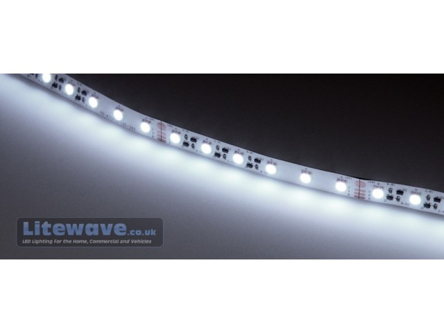 Constant current 60 LED/M RGB LED Strip displaying white